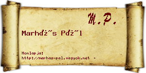 Marhás Pál névjegykártya